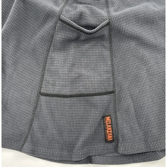 Melanzana Micro Grid Skirt Womens Medium Gray Pocket Made In USA - Picture 2 of 5